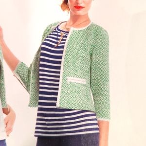 CAbi Oversized Sailing Striped Blue & White Tee, size S